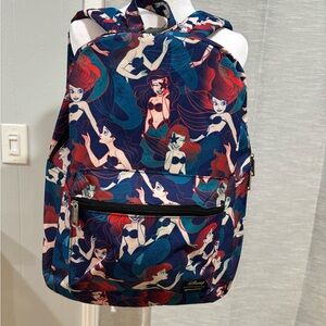 Disney Ariel Pattern Navy Blue and Red Backpack
